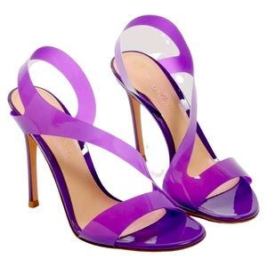 GIANVITO ROSSI 105MM METROPOLIS PVC AND LEATHER SANDALS